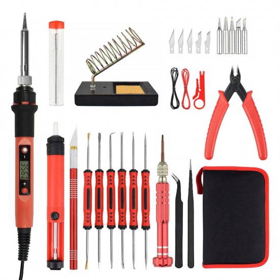 80W LCD Electric Soldering Iron Kit Screwdriver Desoldering Pump Wire Pliers Welding Repair Tool Set EU/US Plug 80W LCD Electric Soldering Iron Kit Screwdriver Desoldering Pump Wire Pliers Welding Repair Tool Set EU/US Plug