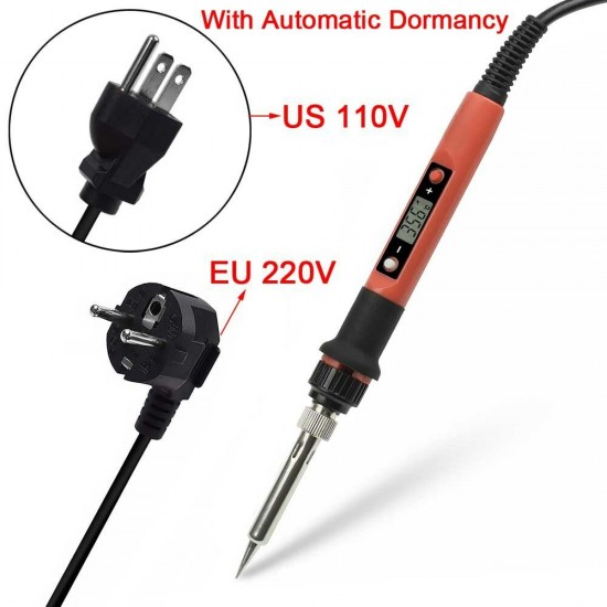 80W LCD Electric Soldering Iron Kit Screwdriver Desoldering Pump Wire Pliers Welding Repair Tool Set EU/US Plug