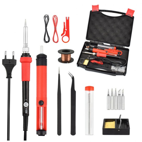 60W ESD Adjust Temp Soldering Iron Kit Welding Tool Set Solder Assist Set Repair Tools EU/US Plug