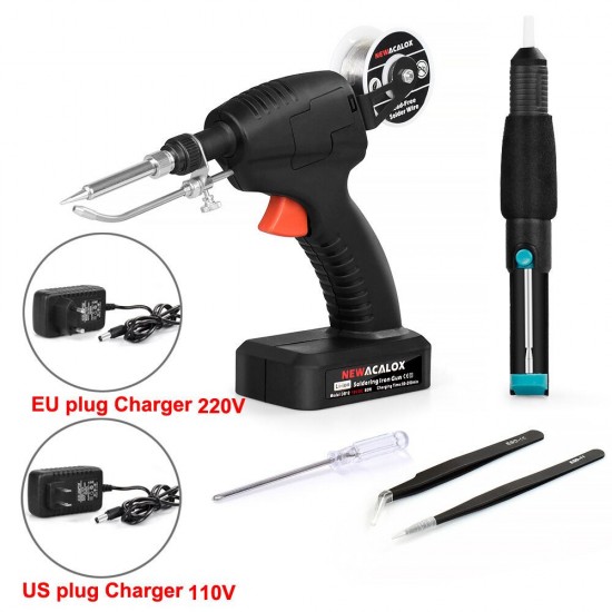 80W Rechargeable Cordless Soldering Iron Handheld Automatically Send Tin Welding Tool Kit Solder Iron EU/US Plug