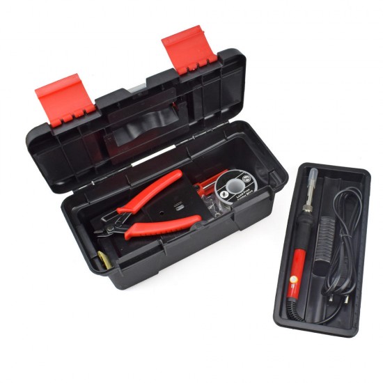 25Pcs 220V 60W Adjustable Temperature Electrical Solder Iron Kit SMD Welding Repair Tool Set Tool Box