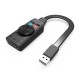GS3 USB2.0 External Sound Card 7.1 Channel 3.5mm Headphone Earphone Audio Converter Adapter for Computer Mobile Phone