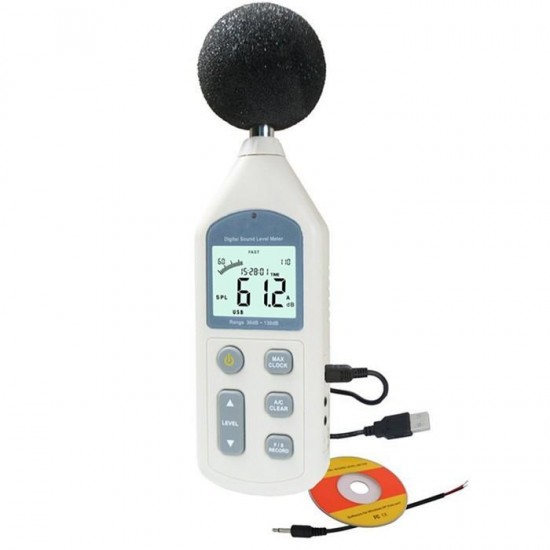 GM1356 Digital USB Noise Meter Sound Level Meter Decibel Meter 30-130dB A/C FAST/SLOW dB + Software with Carry Box