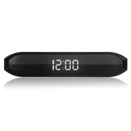 10W Wireless bluetooth Speaker Soundbar 3D Stereo FM Radio TF Card AUX Clock Speaker with Mic