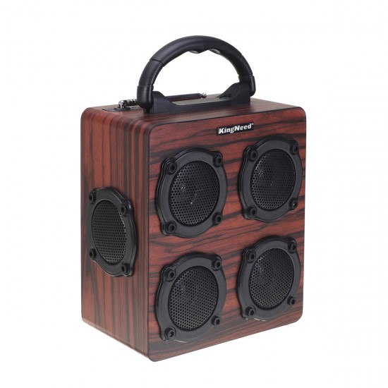 12W bluetooth Speaker Wireless Stereo Four Louder Subwoofer Wooden Audio Desktop TF AUX Sound Box Music Player