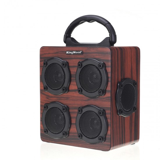 12W bluetooth Speaker Wireless Stereo Four Louder Subwoofer Wooden Audio Desktop TF AUX Sound Box Music Player