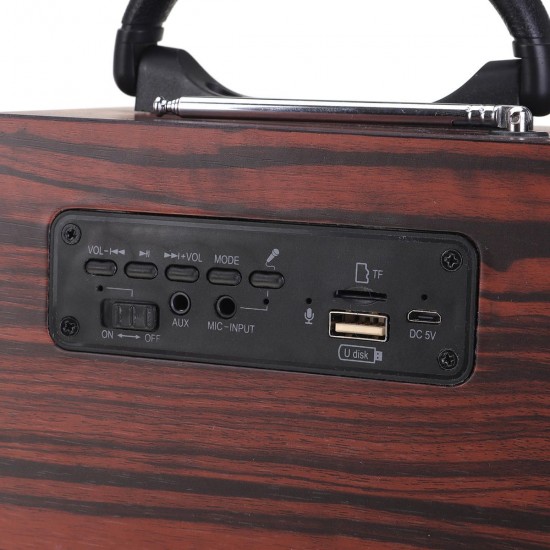 12W bluetooth Speaker Wireless Stereo Four Louder Subwoofer Wooden Audio Desktop TF AUX Sound Box Music Player