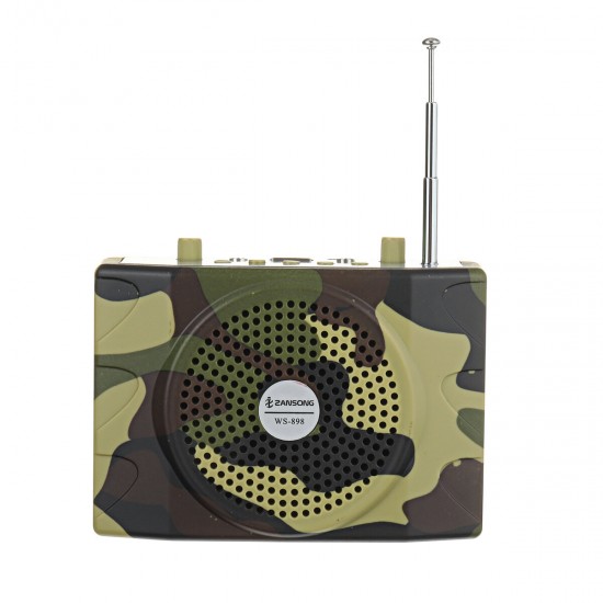 25W Rechargeable Camouflage Hunting Speaker Sound Decoy 100Hz-10KHz FM Radio MP3 Player with Remote Control for Hunting Meeting Tour Guide