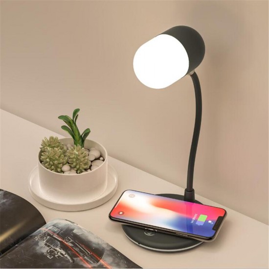 4 in 1 LED Desk Lamp Wireless Charging 3 Mode Touch Headset With bluetooth HD Music Speaker