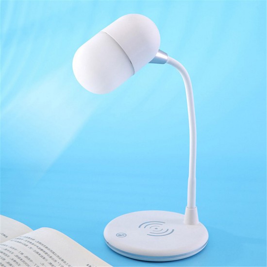 4 in 1 LED Desk Lamp Wireless Charging 3 Mode Touch Headset With bluetooth HD Music Speaker