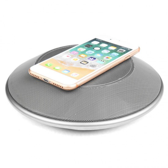 8 in 1 bluetooth Speaker 2000mAh Wireless Charge FM NFC Alarm Clock Charging Pad Subwoofer
