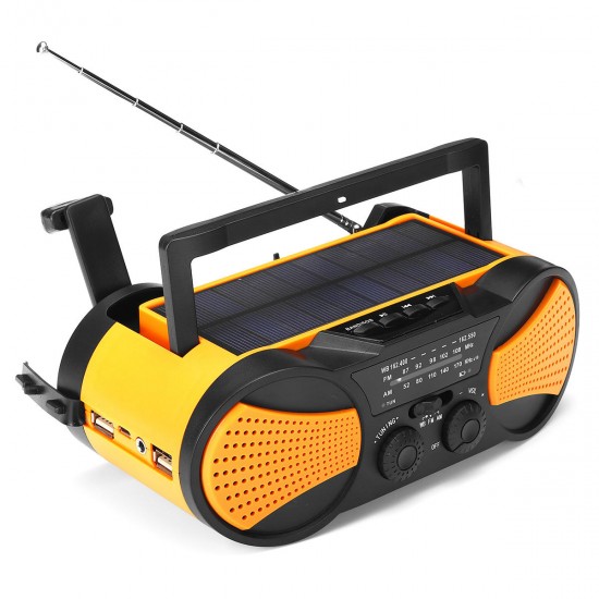 AM FM NOAA Weather Radio Solar Crank Emergency Flashlight Rechargeable Power Bank for iPhone Huawei Mobile Phone AM FM NOAA Weather Radio Solar Crank Emergency Flashlight Rechargeable Power Bank for iPhone Huawei Mobile Phone