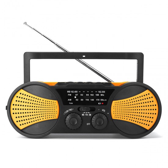 AM FM NOAA Weather Radio Solar Crank Emergency Flashlight Rechargeable Power Bank for iPhone Huawei Mobile Phone AM FM NOAA Weather Radio Solar Crank Emergency Flashlight Rechargeable Power Bank for iPhone Huawei Mobile Phone
