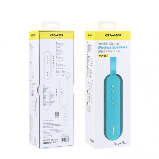 Awei Y230 Portable Outdoor 2000mAh TF Card AUX Stereo Lossless Sound V4.2 bluetooth Speaker With Mic Awei Y230 Portable Outdoor 2000mAh TF Card AUX Stereo Lossless Sound V4.2 bluetooth Speaker With Mic
