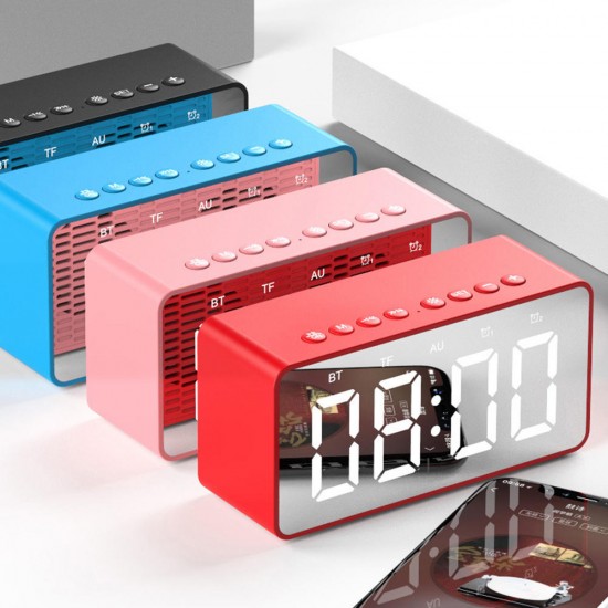 BT506 Wireless LED Display Mini Mirror Screen Alarm Clock bluetooth Speaker Music Player Loudspeaker