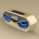 10W Creative Wireless bluetooth 5.0 Speaker Dual Units LED Display Alarm Clock FM Radio TF Card Stereo Speaker with Mic