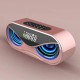 10W Creative Wireless bluetooth 5.0 Speaker Dual Units LED Display Alarm Clock FM Radio TF Card Stereo Speaker with Mic