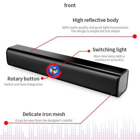 BT167 bluetooth Speaker bluetooth Soundbar 20W Home Theater TF Card USB AUX 2000mAh Wireless Speaekers for TV Computer Laptop Phone