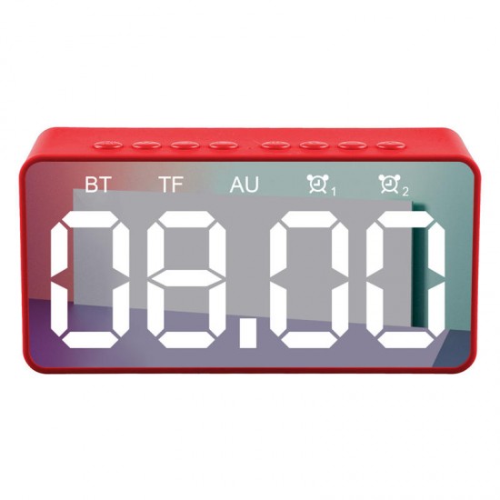BT506 Wireless bluetooth 5.0 Speaker LED Display Dual Alarm Clock TF Card 4D Bass Stereo Speaker with Mic