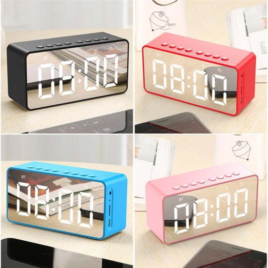 BT506 Wireless bluetooth 5.0 Speaker LED Display Dual Alarm Clock TF Card 4D Bass Stereo Speaker with Mic