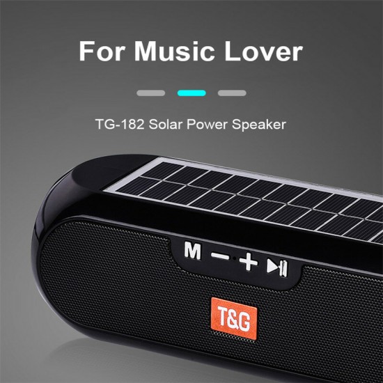 TG182 TWS Solar Wireless bluetooth Speaker Portable Stereo Boombox Loudspeaker Outdoor Waterproof Subwoofer Speaker