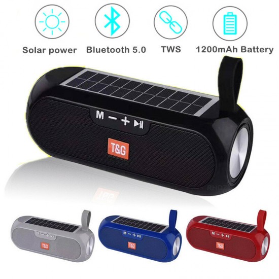 TG182 TWS Solar Wireless bluetooth Speaker Portable Stereo Boombox Loudspeaker Outdoor Waterproof Subwoofer Speaker
