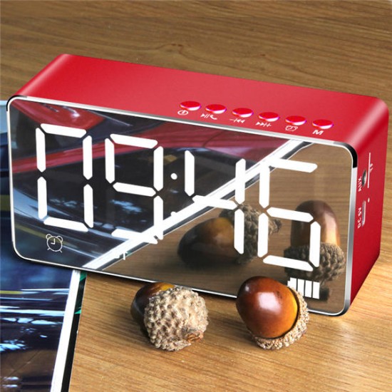 Q9 2000mAh LED Display Alarm Clock TF Card AUX FM Radio bluetooth Speaker With Mic