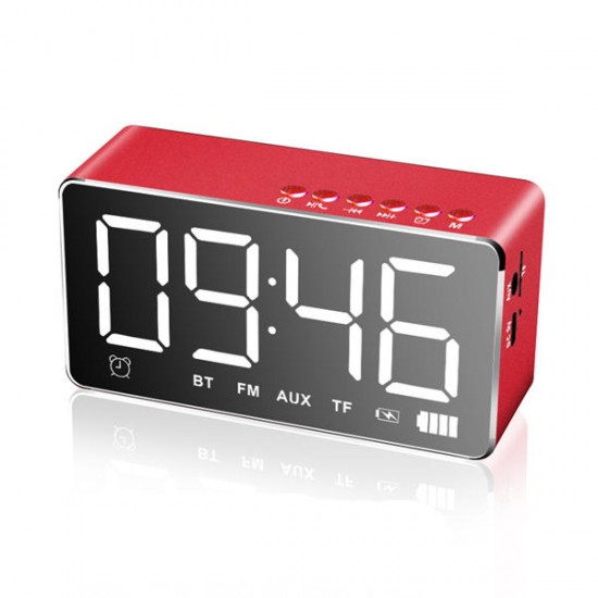 Q9 2000mAh LED Display Alarm Clock TF Card AUX FM Radio bluetooth Speaker With Mic