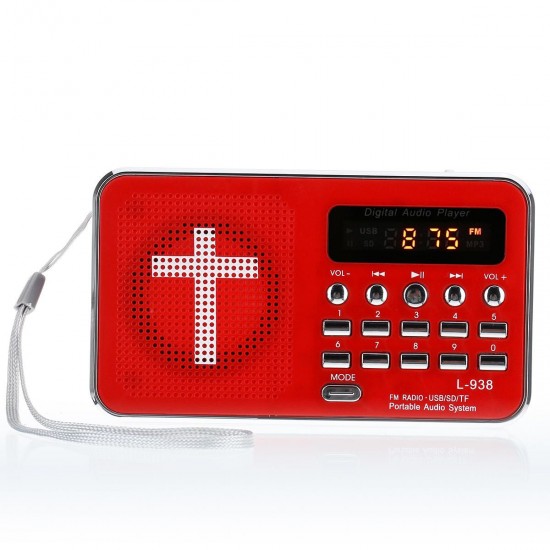 Bible AUX U-disk TF SD Card Audio MP3 Music Player Portable Mini FM Radio Speakers For Elders Gift
