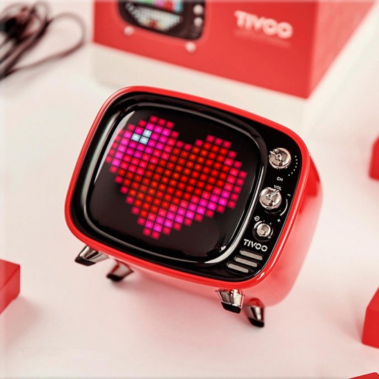 Wireless bluetooth 5.0 Retro TV Speaker Portable TF Card Small Alarm Clock Mini APP Small Stereo Speaker