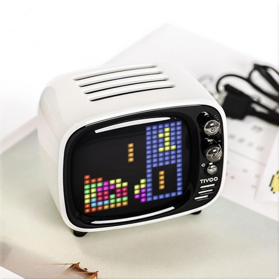 Wireless bluetooth 5.0 Retro TV Speaker Portable TF Card Small Alarm Clock Mini APP Small Stereo Speaker