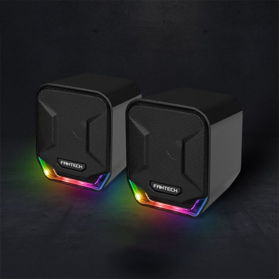 GS202 Mini Magnet-free 3.5mm USB Plug RGB Lightning PUBG LOL FPS Gaming Stereo Music Speaker