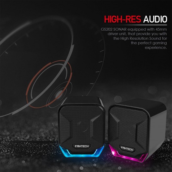 GS202 Mini Magnet-free 3.5mm USB Plug RGB Lightning PUBG LOL FPS Gaming Stereo Music Speaker