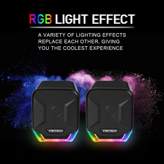 GS202 Mini Magnet-free 3.5mm USB Plug RGB Lightning PUBG LOL FPS Gaming Stereo Music Speaker