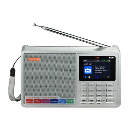 D2 DAB+ 174.92-239.20MHz DAB FM Full Band Digital Radio MP3 Music Player Clock Alarm D2 DAB+ 174.92-239.20MHz DAB FM Full Band Digital Radio MP3 Music Player Clock Alarm