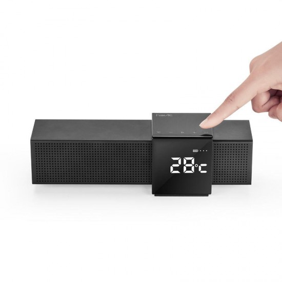 M28 Portable Wireless bluetooth Speaker Dual Units LED Display Alarm Clock FM Radio TF Card Smart Touch Speaker with Mic