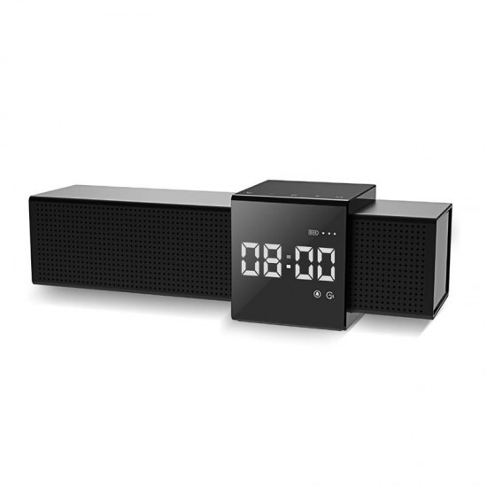 M28 Portable Wireless bluetooth Speaker Dual Units LED Display Alarm Clock FM Radio TF Card Smart Touch Speaker with Mic