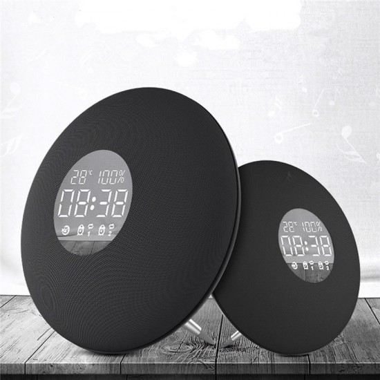 HiFi Wireless bluetooth Speaker Dual Alarm Clock TF Card LED Display Steroe Bass Subwoofer with Mic