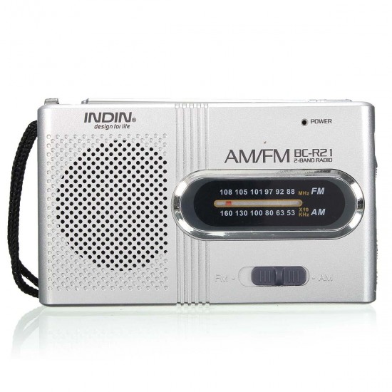 BC-R21 AM/FM Mini Portable Telescopic Antenna Radio Pocket Speaker Outdoor