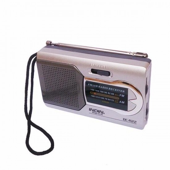 BC-R22 Slim AM/FM Mini Portable World Receiver Stereo Speakers Music Player