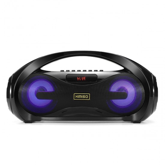 KM-S2 Portable 10W Colorful LED Light bluetooth 5.0 Speaker Multiple Modes Loudspeaker with Mic