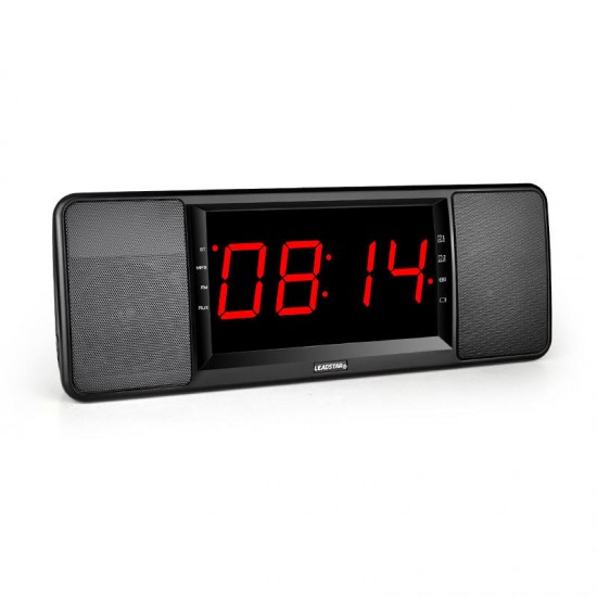 HiFi Dual Unit Wireless bluetooth Speaker LED Display Alarm Clock 1800mAh TF Card Subwoofer