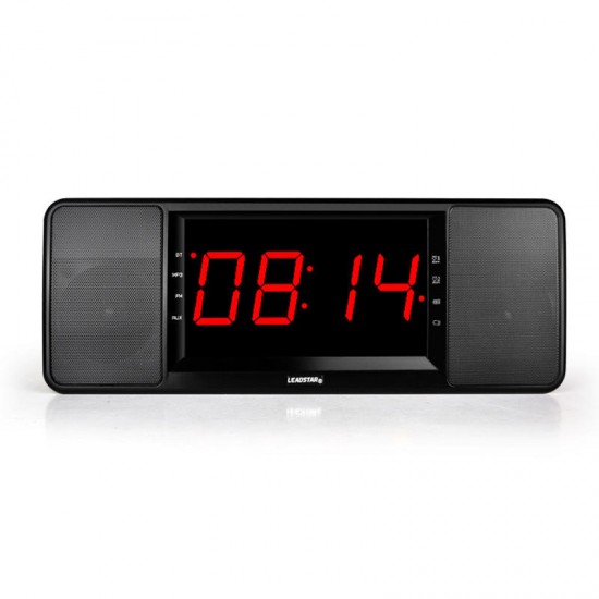 HiFi Dual Unit Wireless bluetooth Speaker LED Display Alarm Clock 1800mAh TF Card Subwoofer