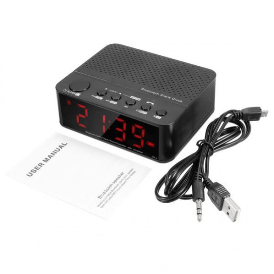 Wireless Alarm Clock Mini bluetooth Speaker With Card Play FM Radio