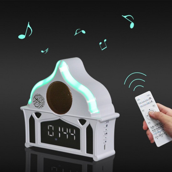LED Clock Quran Speaker Wireless bluetooth Remote Control Digital Speaker for Quran Study