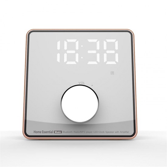 Mini Alarm Clock bluetooth Recording Repeater Speaker Shock Bass HIFI Music Player Support FM TF USB