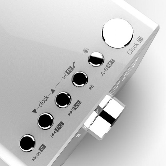 Mini Alarm Clock bluetooth Recording Repeater Speaker Shock Bass HIFI Music Player Support FM TF USB