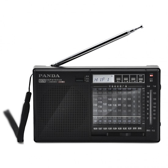 6170 FM MW SW Radio Portable Stereo Speaker TF Card MP3 Player