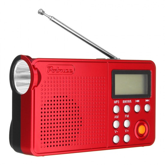 KK-F163 LED Flashlight Radio Elderly Dual Band Charging Card Radio MP3 Player