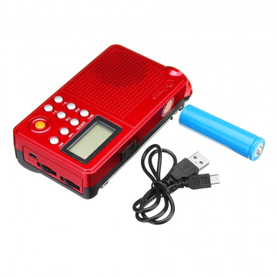 KK-F163 LED Flashlight Radio Elderly Dual Band Charging Card Radio MP3 Player